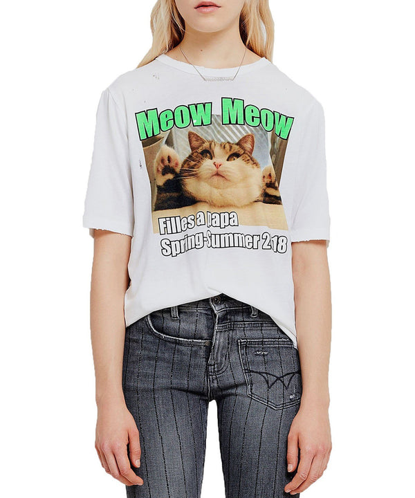 MEOW PRINTED TEE - THE BOX BOUTIQUE