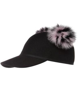 SASS FUR PINK DOUBLE POM CAP - THE BOX BOUTIQUE