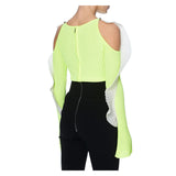 NEON JUMPER WITH RUFFLES - THE BOX BOUTIQUE