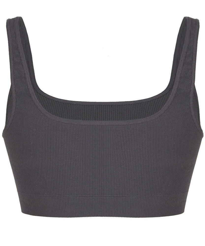 SEAL GREY RIBBED BRA - THE BOX BOUTIQUE