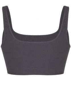 SEAL GREY RIBBED BRA - THE BOX BOUTIQUE