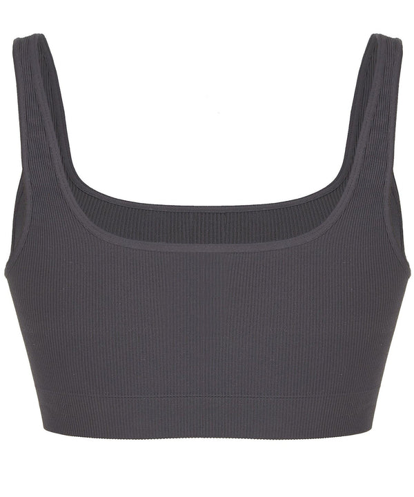 SEAL GREY RIBBED BRA - THE BOX BOUTIQUE
