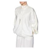 SILK WINDBREAKER BOMBER JACKET - THE BOX BOUTIQUE