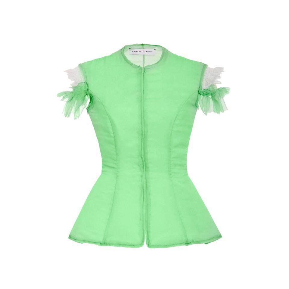 EVITA FITTED RUFFLE SLEEVE JACKET - THE BOX BOUTIQUE