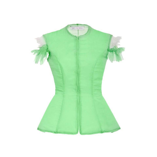 EVITA FITTED RUFFLE SLEEVE JACKET - THE BOX BOUTIQUE