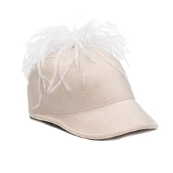 BO BRUSH WOOL FELT BASEBALL CAP IN WHITE - THE BOX BOUTIQUE