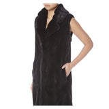 TWIX LONG BLACK MINK SLEEVELESS FUR - THE BOX BOUTIQUE